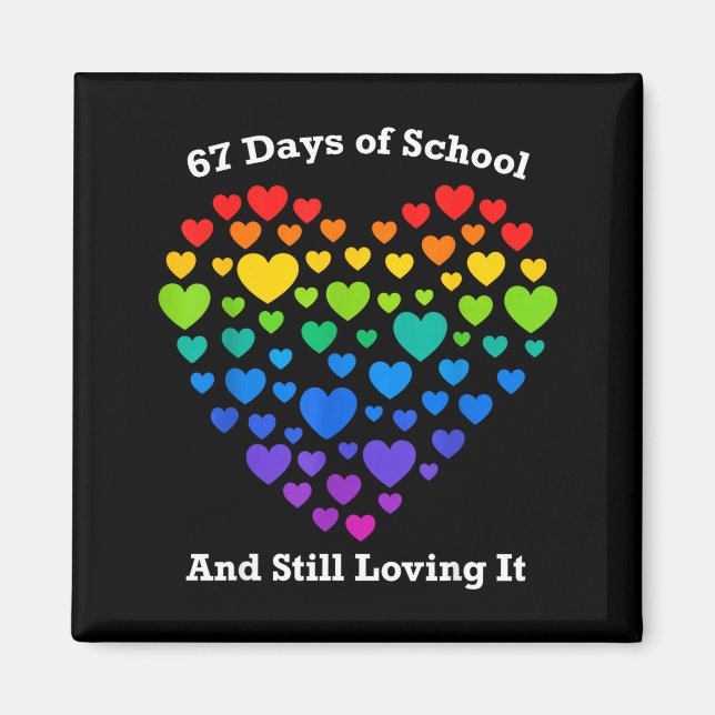 Íman Funny 100th Day Of School Shirt Teacher Heart Vale (Frente)