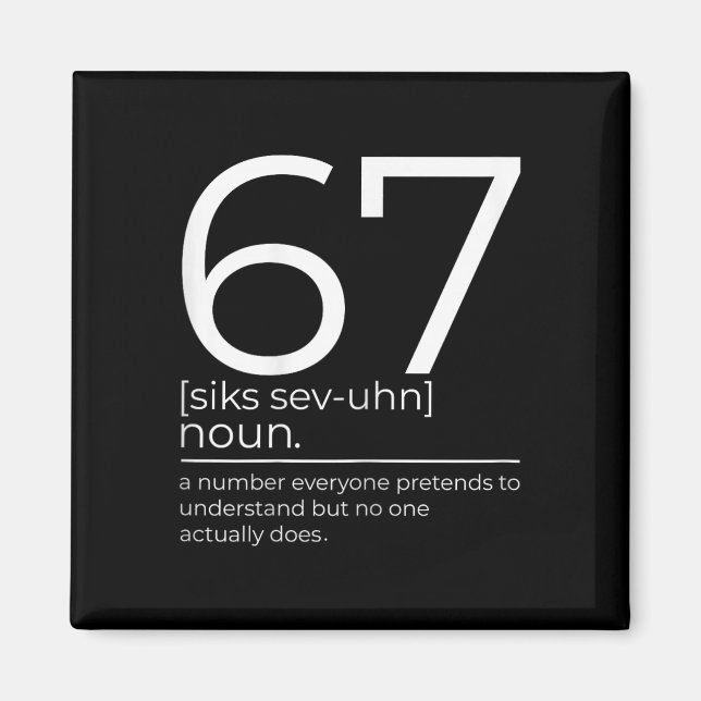 Íman Funny 67 Definition Meme Six Seven Clroom Humor De (Frente)