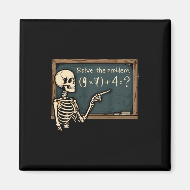 Íman Funny 67 Meme Brainrot Joke Halloween Skeleton Mat (Frente)