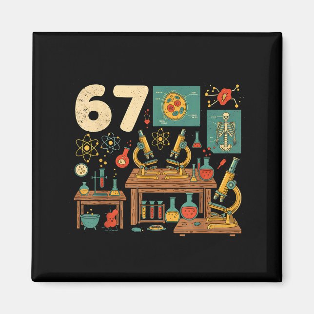 Íman Funny 67 Meme Science Teacher Students Six Seven M (Frente)