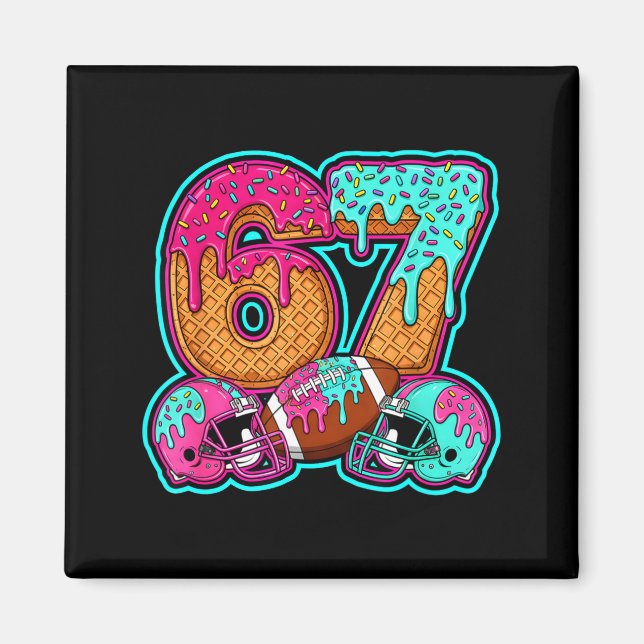 Íman Funny 67 Six Seven Meme American Football Number # (Frente)