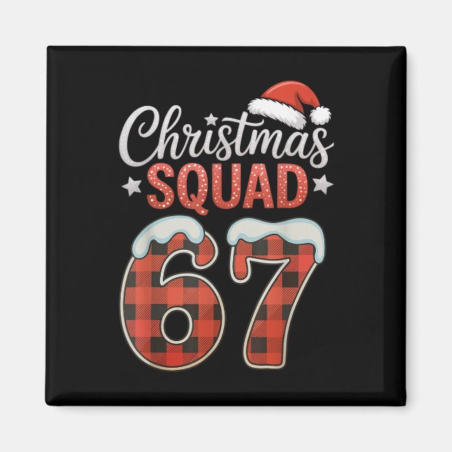 Íman Funny 67 Six Seven Meme Brainrot 67 Christmas Squa (Frente)