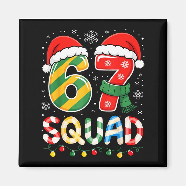 Íman Funny 67 Squad Candy Cane Santa Hat Christmas Men  (Frente)