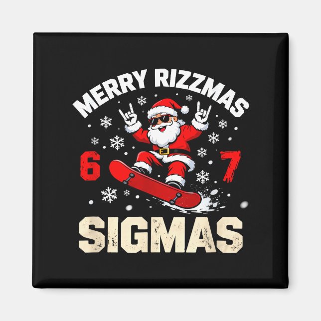 Íman Funny 6-7 Meme Christmas Nice Naughty 67 Slang Tre (Frente)