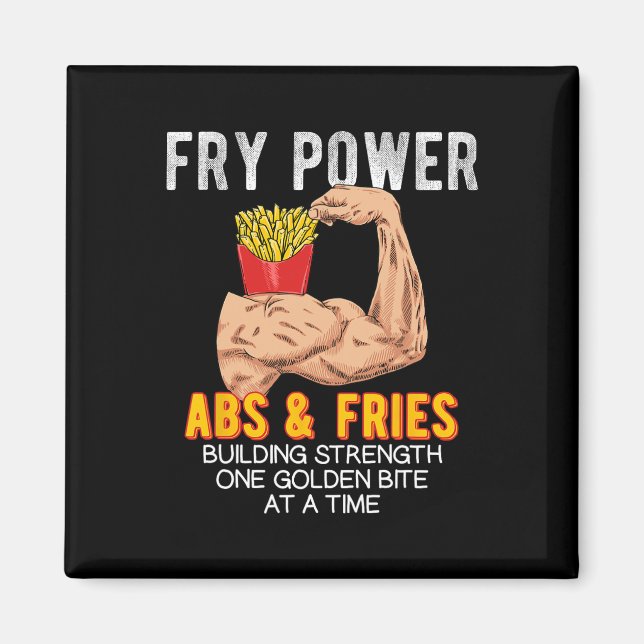 Íman Funny Abs Exerce Fries Franceses Construção Muscul (Frente)