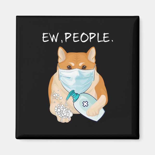 Íman Funny Akita Inu Ew Pessoas | Presente para o propr (Frente)