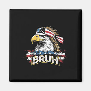 Íman Funny America Flag Usa Bald Eagle Bruh Meme Men Wo