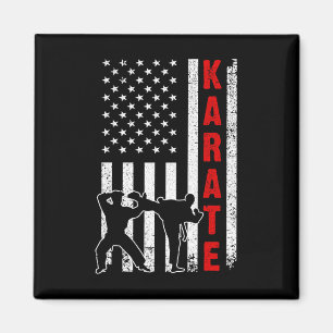 Íman Funny American Flag Karate Art For Men Women Karat
