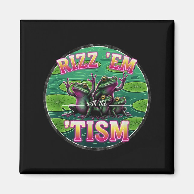 Íman Funny Autism Rizz Em With The Tism Frog Meme Autis (Frente)