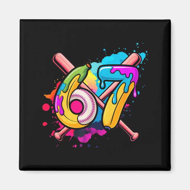 Íman Funny Banana Baseball 67 Ice Cream Drip Meme  (Frente)