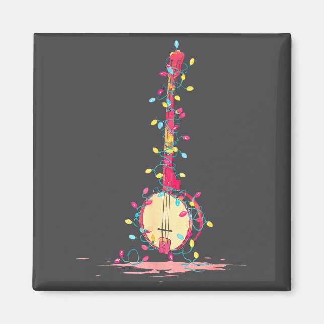 Íman Funny Banjo Christmas Graphics Lights Lover Player (Frente)