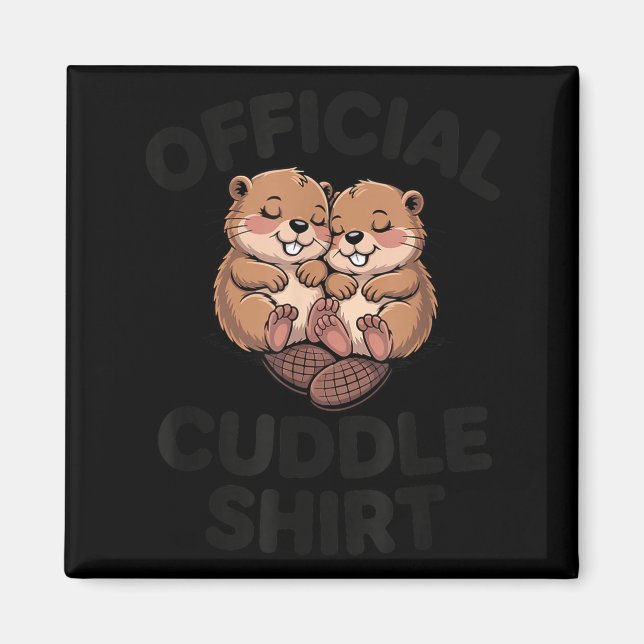 Íman Funny Beavers Hugging Cuddle  (Frente)