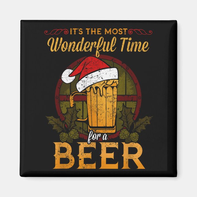 Íman Funny Beer Christmas Shirt Holiday Most Wonderful  (Frente)