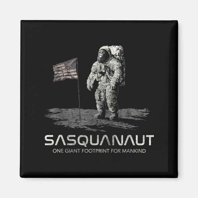 Íman Funny Bigfoot Sasquatch Space Sasquanaut  (Frente)