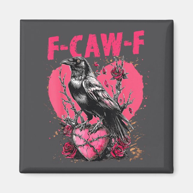 Íman Funny Black Bird F-caw-f Anti Valentines Day Singl (Frente)