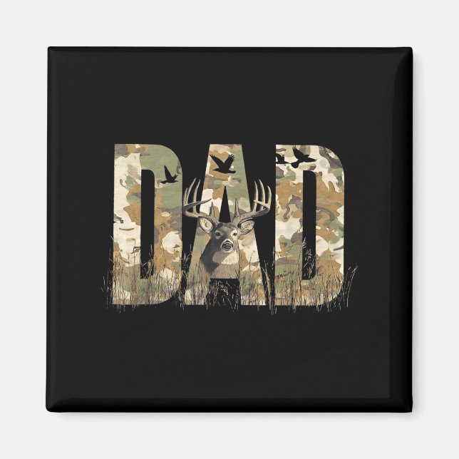 Íman Funny Camo Dad Hunting Camouflage Deer Father's Da (Frente)