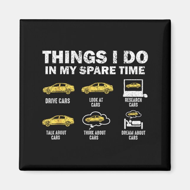 Íman Funny Car 6 Things I Do In My Spare Time  (Frente)