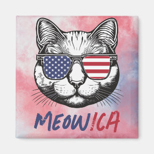 Íman Funny Cat Meow-ica Patriotic