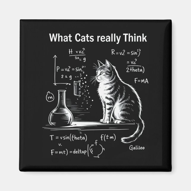 Íman Funny Cat Physics Humor Design What Cats Really Th (Frente)
