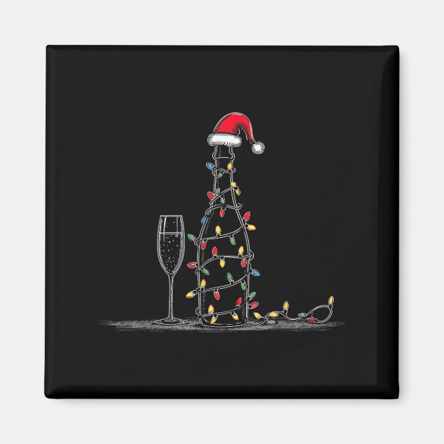 Íman Funny Champagne Christmas Graphics Lights Lover Dr (Frente)