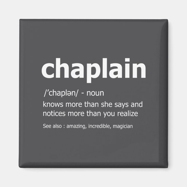 Íman Funny Chaplain Definition New Job Gift For Chaplai (Frente)