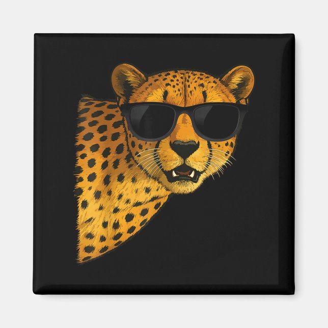 Íman Funny Cheetah Art For Men Women Kids Animal Safari (Frente)