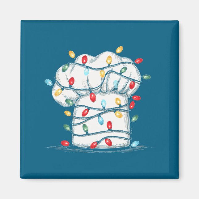 Íman Funny Chef Christmas Graphics Lights Lover Cook Co (Frente)