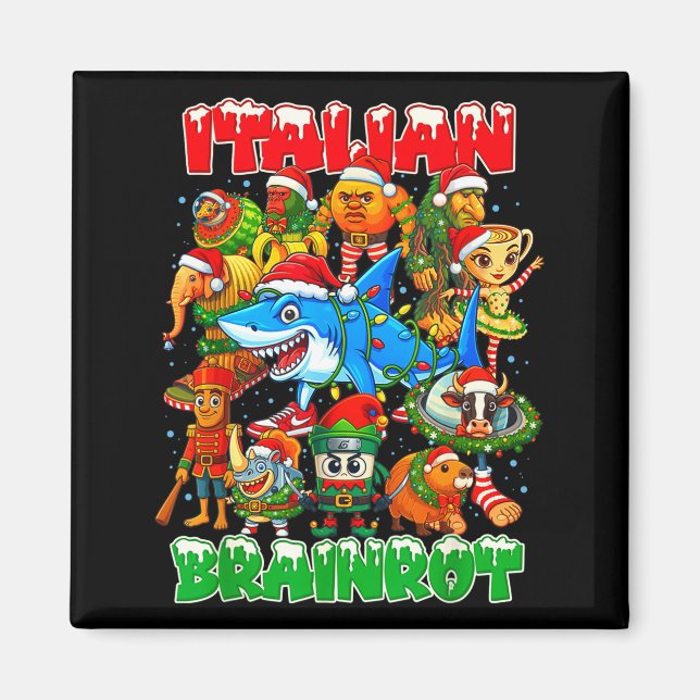 Íman Funny Christmas Italian Brain Rot Italian Brainrot (Frente)