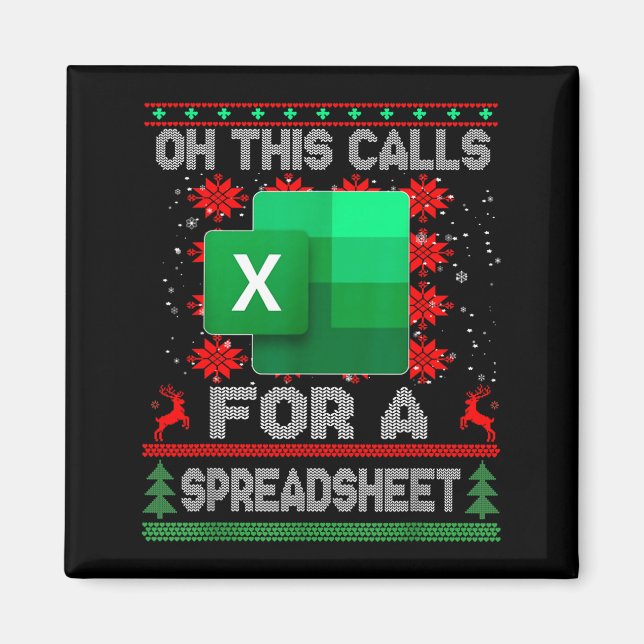 Íman Funny Christmas Oh This Calls For A Spreadsheet Sa (Frente)