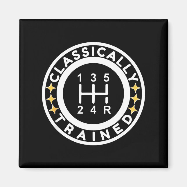 Íman Funny Clically Trained Manual Car Driving Humor  (Frente)