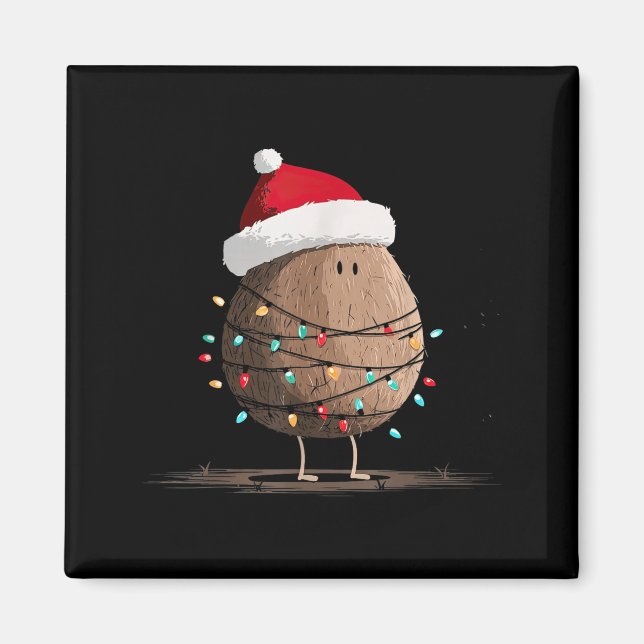 Íman Funny Coconut Christmas Graphics Lights Lover  (Frente)