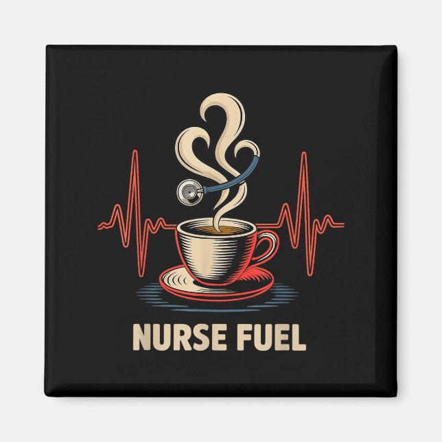 Íman Funny Coffee Nurse Ekg Nurses Energy Caffeine Love (Frente)