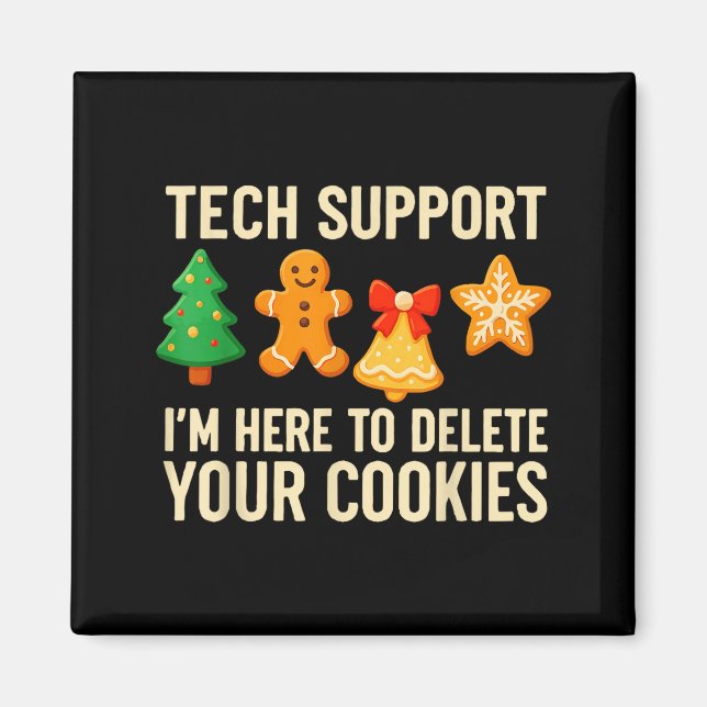 Íman Funny Cookies Christmas Gingerbread Tech Suprt Men (Frente)