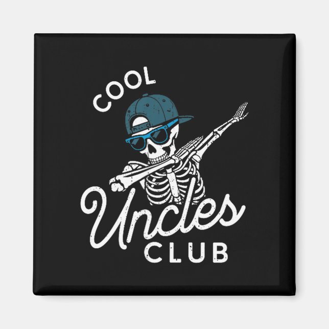 Íman Funny Cool Uncles Club Shirt Funny Skeleton Uncle  (Frente)