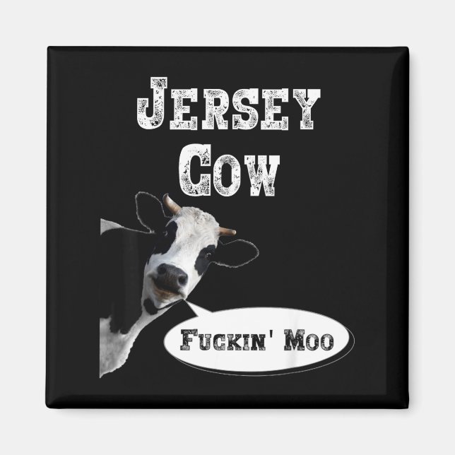 Íman Funny Cow Shirt New Jersey Cow Lover Farm Animal R (Frente)