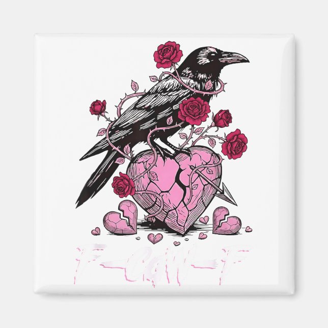 Íman Funny Crow F-caw-f Valentines Day Black Bird Fcawf (Frente)