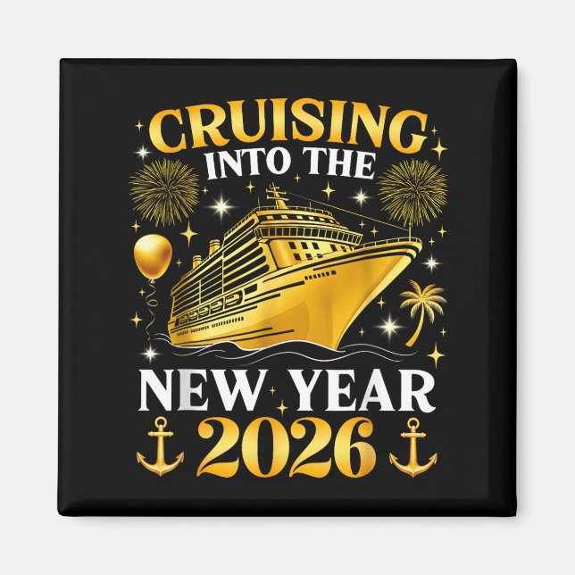 Íman Funny Cruising Into 2026 New Year Matching Family  (Frente)