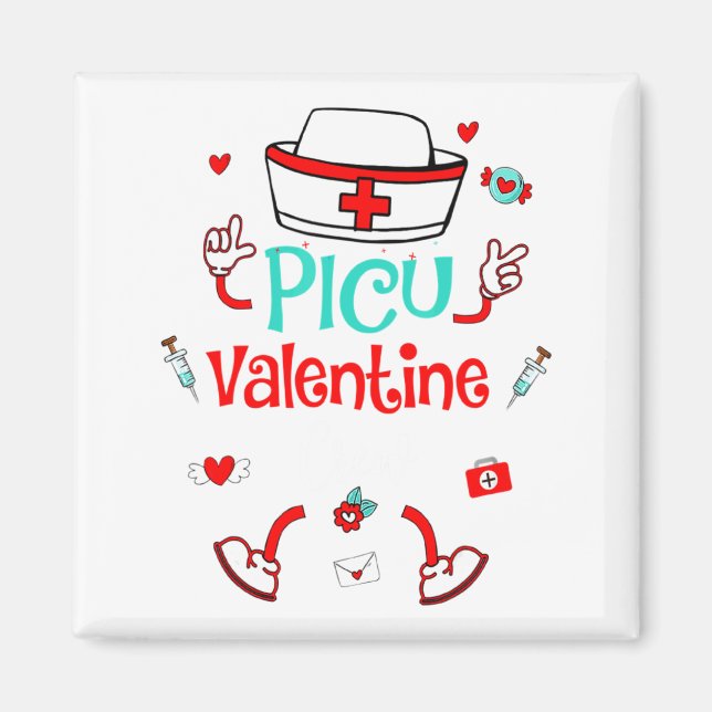Íman Funny Cu Valentines Day Nurse Crew Family Group  (Frente)
