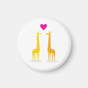 Íman Funny _ Cute Giraffes Couple in Love (Heart)
