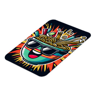 Íman Funny Cute Noodle Cartoon Ramen Bowl