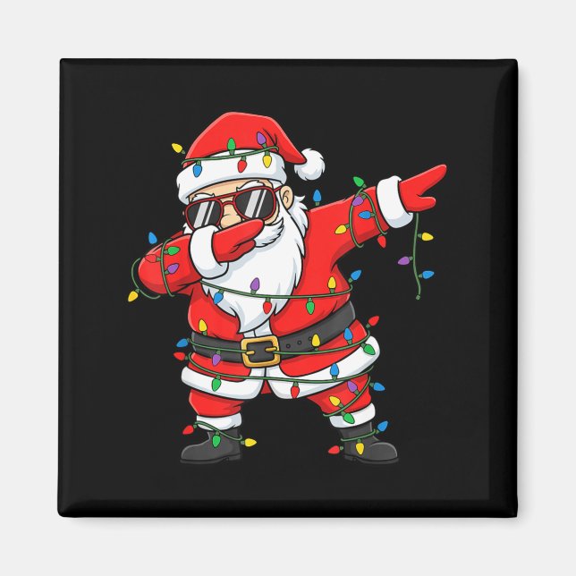 Íman Funny Dabbing Santa Xmas Lights Men Boys Girls Chr (Frente)