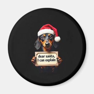 Íman Funny Dachshund Natal Querido Papai Noel Posso Exp