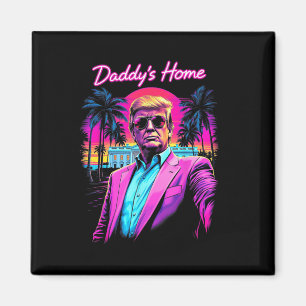 Íman Funny Daddys Home White House Trump Pink 2024