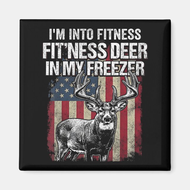 Íman Funny Deer Hunting Art For Men Women Wildlife Hunt (Frente)