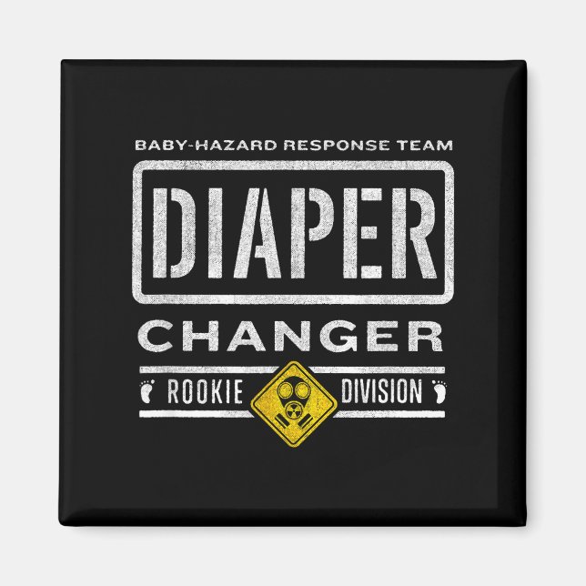 Íman Funny Diaper Changer Duty - Expecting Baby New Dad (Frente)