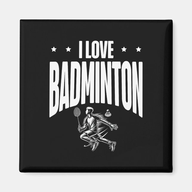Íman Funny Dminton Player Love Shuttle Design 7 (Frente)