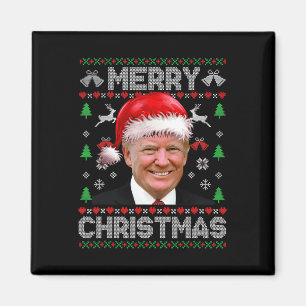 Íman Funny Donald Trump Feliz Família de Natal Feia