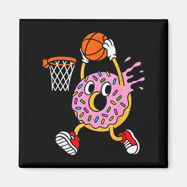 Íman Funny Donut Dunking Basketball Doughnut Food Champ (Frente)
