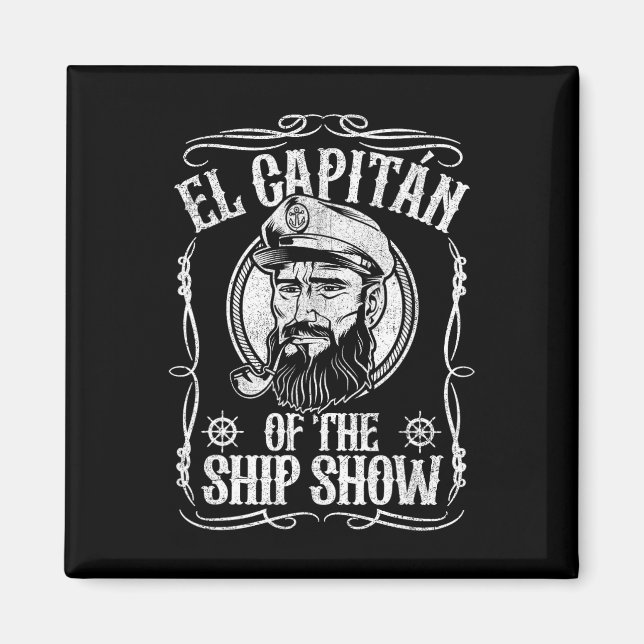 Íman Funny El Capitan Of The Ship Show Boating Pontoon  (Frente)
