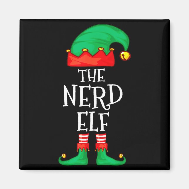 Íman Funny Elf Family Christmas The Nerd Elf Sweater Me (Frente)